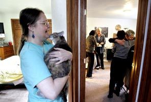 Patricia Wilson, 51, can have cats in her room at Serene Homes in Bothell, a well-regarded home owned by Cynthia Salazar-Rubio. 