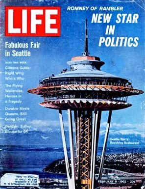 By the summer of 1961, fair public-relations director Jay Rockey told The Seattle Times that his office was receiving more than 1,000 out-of-state press clippings about Century 21 each month. LIFE came out with its cover story in February 1962. LIFE photographer Ralph Crane captured the Needle against a backdrop of mountains and bay. Years later, Rockey remembered this cover story as a turning point in the fair's success, capturing national attention.