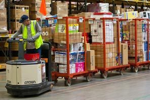 Amazon employees use many methods of transportation to move products and orders through the West Phoenix fulfillment center. 