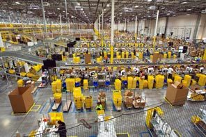 Amazon has four fulfillment centers in the Phoenix metro area, with a combined total of more than 4 million square feet. As part of a strategy to reduce customers' waiting time after making a purchase, Amazon has set up dozens of distribution warehouses around the world. The workers at this center shipped a record 2,086,548 items in one week. 