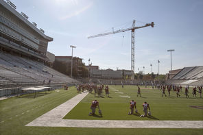 Construction is ongoing around Martin Stadium. “This is going to be a construction zone this fall,” said Washington State athletic director Bill Moos.
