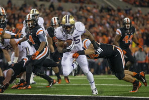  Bishop Sankey finished with 179 yards on 23 carries as UW rushed for   530 yards.