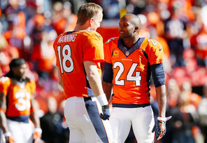 Thanks to Peyton Manning and the Broncos, defensive back Champ Bailey, right, finally reached a Super Bowl in his 15th year in the league.