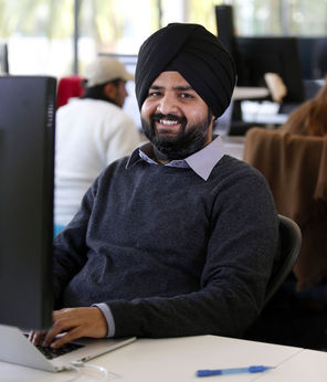 Gurjeet Singh is shown in the Menlo Park, Calif., office of Ayasdi, which was founded in 2008. 