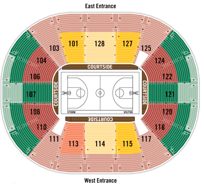 Key Arena Seating Chart for the Seattle Storm