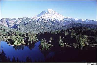 Mount Rainier over Eunice Lake